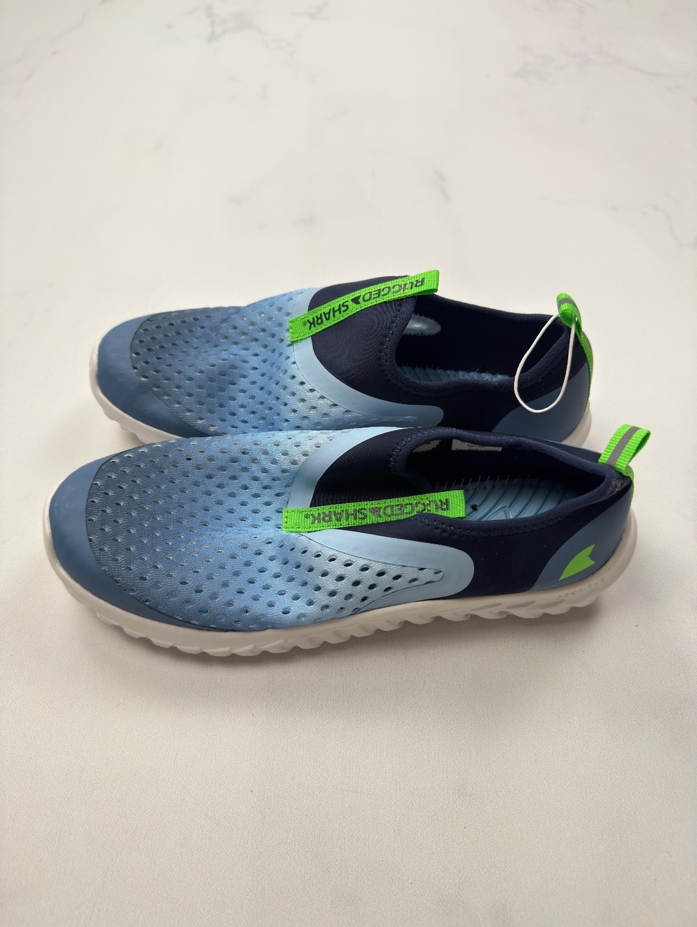 Rugged Shark Slip-On Swim Shoes Blue Casual Lightweight - Boys 6Y